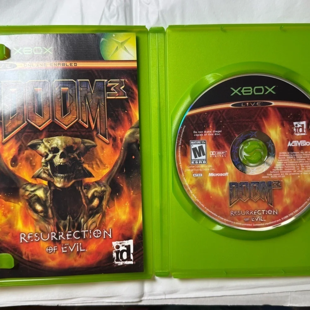 Doom 3: Resurrection of Evil (Microsoft Xbox, 2005) CIB, Original Label, Tested